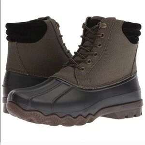 Men's Sperry Avenue Cordura Water Resistant Olive/Black Duck Boots 8.5